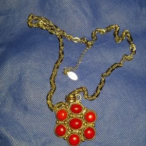 Guess silver chain with red Turquoise